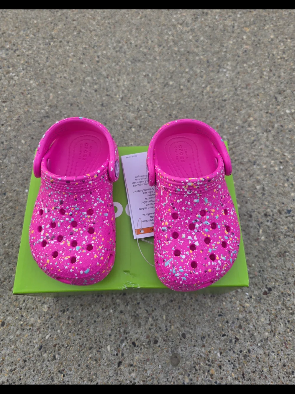 Kids Pink Glitter Foam Clogs Toddler Gilrs 6C